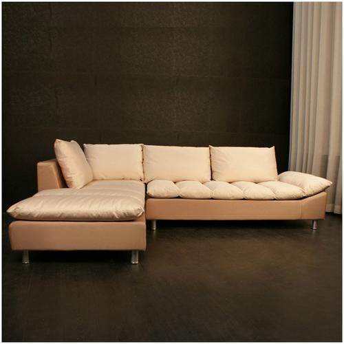 米达尔简约时尚多功能羽绒布艺沙发实木框架炫彩组合沙发s7068 (米黄